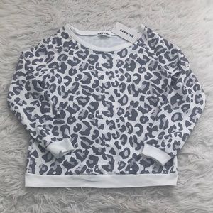 New! Long sleeve pullover, leopard print sweatshirt